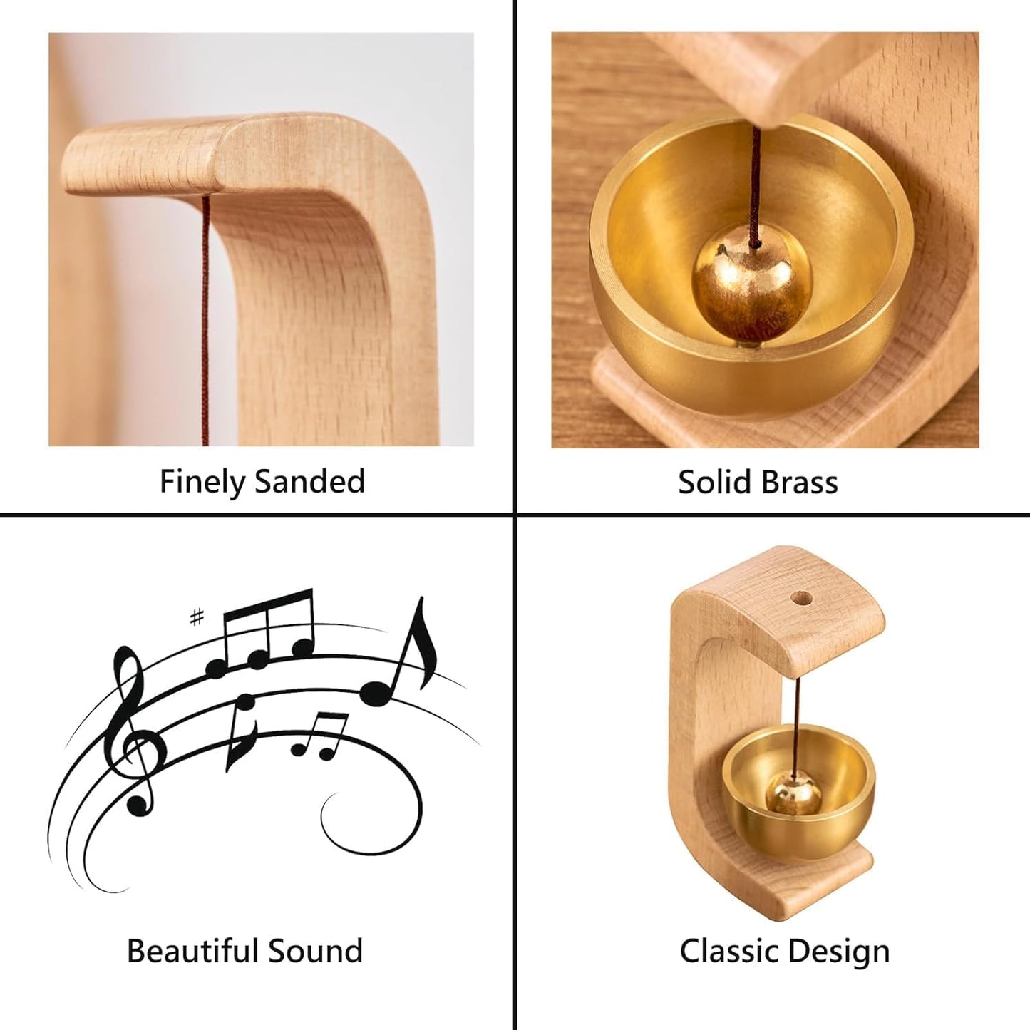 Elegant Wood & Brass Doorbell Chime™