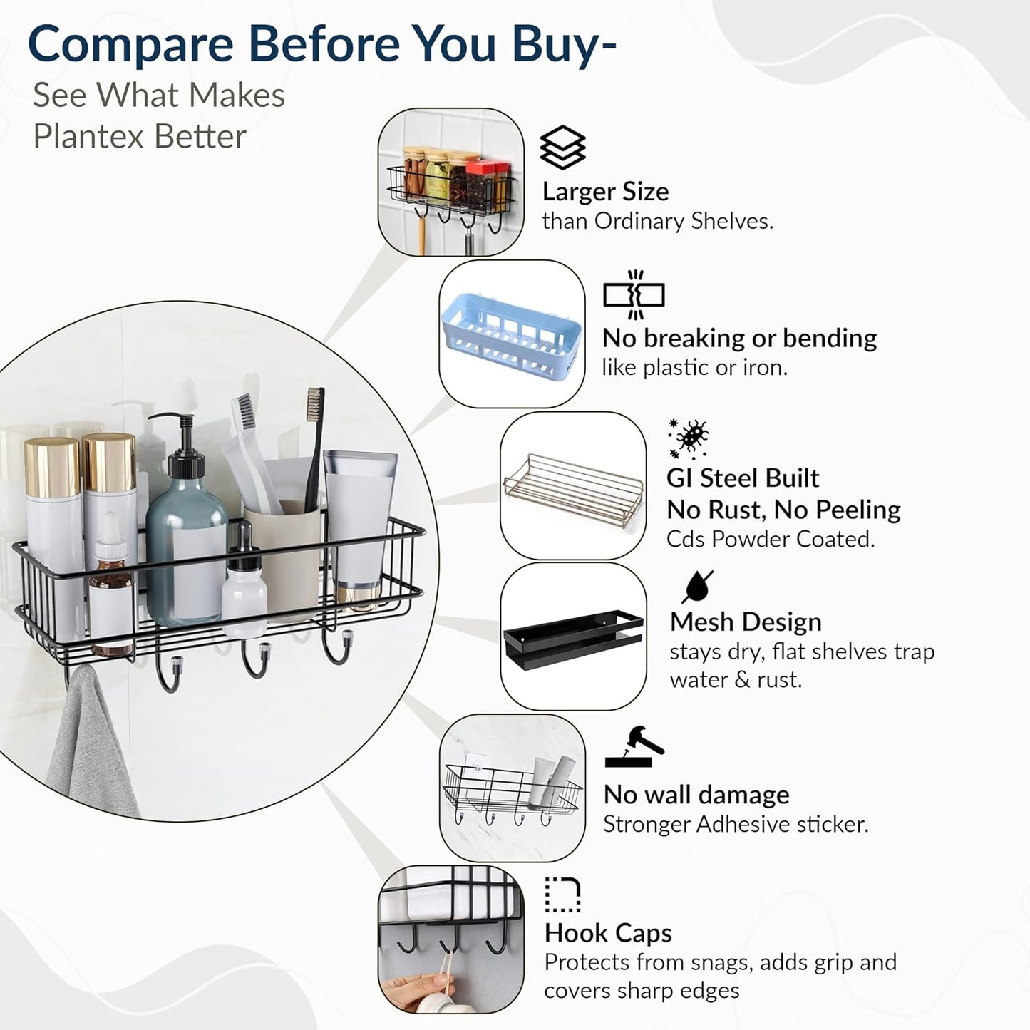 Sleek Self-Adhesive Storage Shelf™